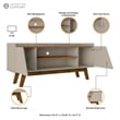 Manhattan Comfort Marcus 53.14 TV Stand from Engineered Wood in Beige