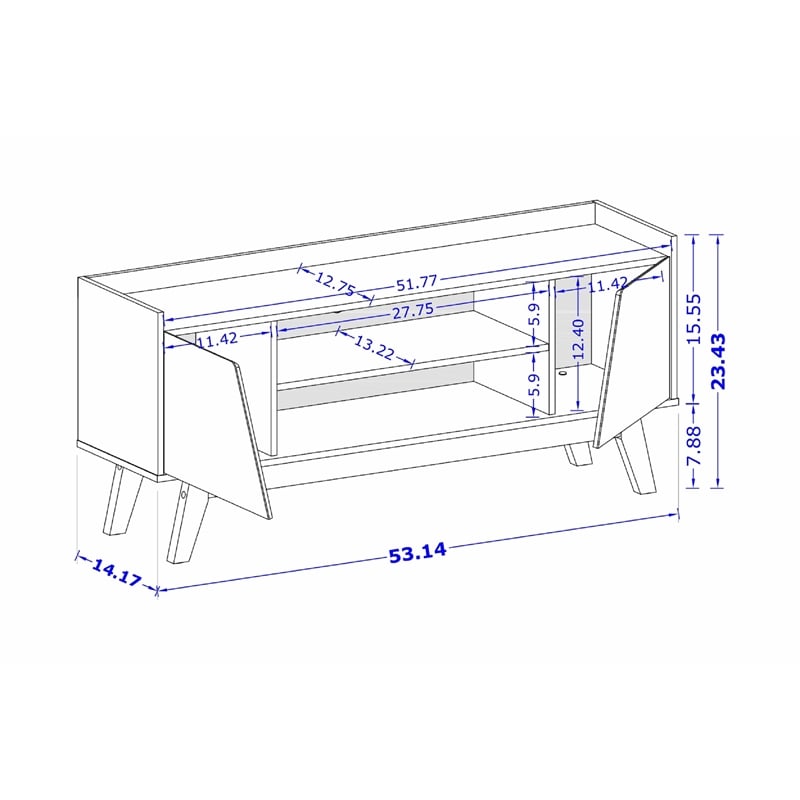 Manhattan Comfort Marcus 53.14 TV Stand from Engineered Wood in Beige