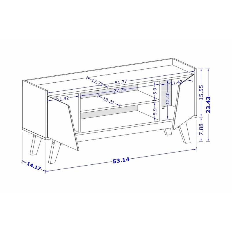 Manhattan Comfort Marcus 53.14 TV Stand from Engineered Wood in Brown