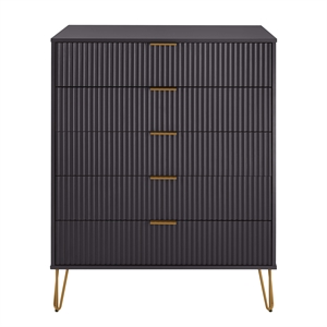 dumbo 5-drawer tall dresser from engineered wood in black