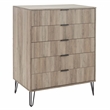 DUMBO 5-Drawer Tall Dresser from Engineered Wood in Gray