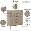 DUMBO 5-Drawer Tall Dresser from Engineered Wood in Gray