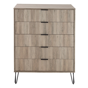 dumbo 5-drawer tall dresser from engineered wood in gray