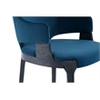 Manhattan Comfort Kara Dining Arm Chair from Solid Wood in Blue