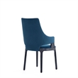 Manhattan Comfort Kara Dining Arm Chair from Solid Wood in Blue