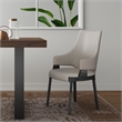 Manhattan Comfort Kara Dining Arm Chair from Solid Wood in Light Gray