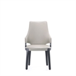 Manhattan Comfort Kara Dining Arm Chair from Solid Wood in Light Gray