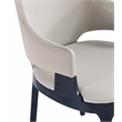 Manhattan Comfort Kara Dining Arm Chair from Solid Wood in Light Gray