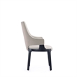 Manhattan Comfort Kara Dining Arm Chair from Solid Wood in Light Gray