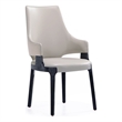 Manhattan Comfort Kara Dining Arm Chair from Solid Wood in Light Gray