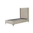 Manhattan Comfort Promenade Twin-Size Bed from Solid Wood in Rustic Taupe