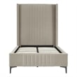 Manhattan Comfort Promenade Twin-Size Bed from Solid Wood in Rustic Taupe