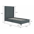 Manhattan Comfort Promenade Twin-Size Bed from Solid Wood in Gray