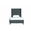 Manhattan Comfort Promenade Twin-Size Bed from Solid Wood in Gray
