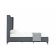 Manhattan Comfort Promenade Twin-Size Bed from Solid Wood in Gray