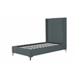 Manhattan Comfort Promenade Twin-Size Bed from Solid Wood in Gray