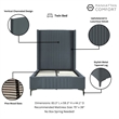 Manhattan Comfort Promenade Twin-Size Bed from Solid Wood in Gray