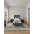 Manhattan Comfort Promenade Twin-Size Bed from Solid Wood in Gray