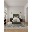 Manhattan Comfort Promenade Twin-Size Bed from Solid Wood in Moss Green