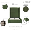 Manhattan Comfort Promenade Twin-Size Bed from Solid Wood in Moss Green