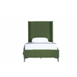 Manhattan Comfort Promenade Twin-Size Bed from Solid Wood in Moss Green