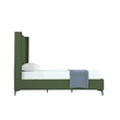 Manhattan Comfort Promenade Twin-Size Bed from Solid Wood in Moss Green