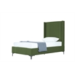 Manhattan Comfort Promenade Twin-Size Bed from Solid Wood in Moss Green