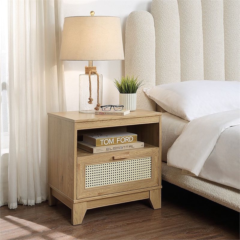 Manhattan Comfort Sheridan Nightstand from Engineered Wood in Natural