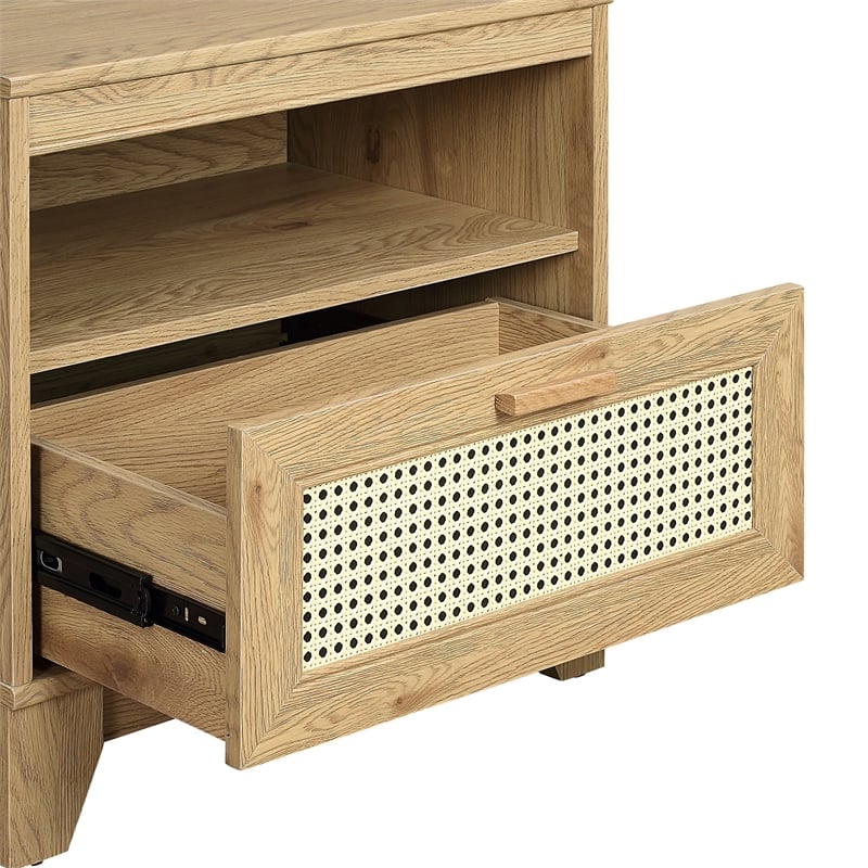 Manhattan Comfort Sheridan Nightstand from Engineered Wood in Natural - Set of 2