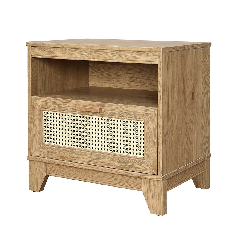 Manhattan Comfort Sheridan Nightstand from Engineered Wood in Natural - Set of 2