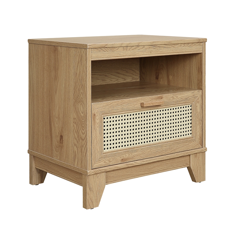 Manhattan Comfort Sheridan Nightstand from Engineered Wood in Natural - Set of 2