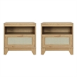 Manhattan Comfort Sheridan Nightstand from Engineered Wood in Natural - Set of 2