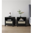Manhattan Comfort Sheridan Nightstand from Engineered Wood in Black - Set of 2