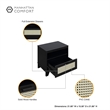 Manhattan Comfort Sheridan Nightstand from Engineered Wood in Black - Set of 2