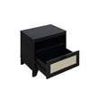 Manhattan Comfort Sheridan Nightstand from Engineered Wood in Black - Set of 2