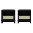 Manhattan Comfort Sheridan Nightstand from Engineered Wood in Black - Set of 2