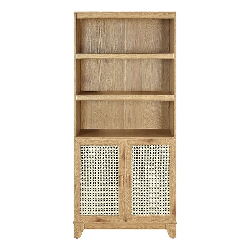 Manhattan Comfort Sheridan Bookcase Cabinet from Engineered Wood in Natural