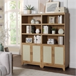 Manhattan Comfort Sheridan Engineered Wood Bookcase Cabinet in Natural Set of 2