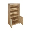 Manhattan Comfort Sheridan Engineered Wood Bookcase Cabinet in Natural Set of 2