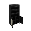 Manhattan Comfort Sheridan Engineered Wood Bookcase Cabinet in Black - Set of 2