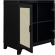 Manhattan Comfort Sheridan Engineered Wood Bookcase Cabinet in Black - Set of 2