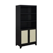 Manhattan Comfort Sheridan Engineered Wood Bookcase Cabinet in Black - Set of 2