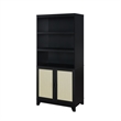 Manhattan Comfort Sheridan Engineered Wood Bookcase Cabinet in Black - Set of 2