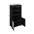 Manhattan Comfort Sheridan Engineered Wood Bookcase Cabinet in Black - Set of 2