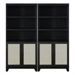 Manhattan Comfort Sheridan Engineered Wood Bookcase Cabinet in Black - Set of 2