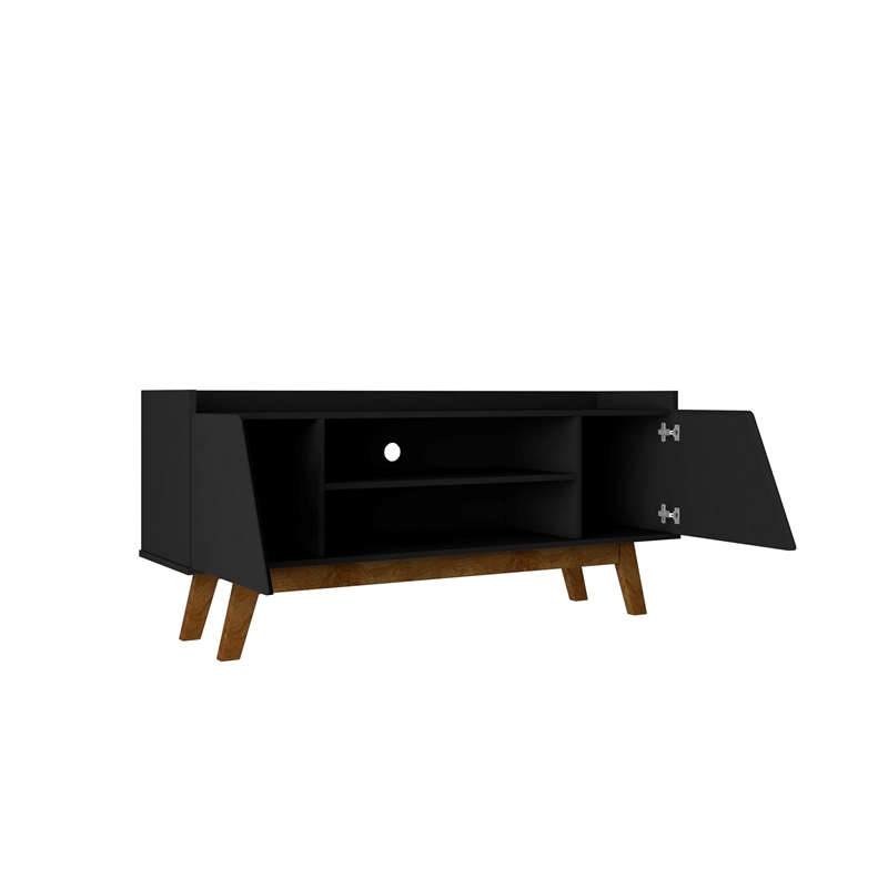 Manhattan Comfort Marcus 53.14 TV Stand from Engineered Wood in Matte Black