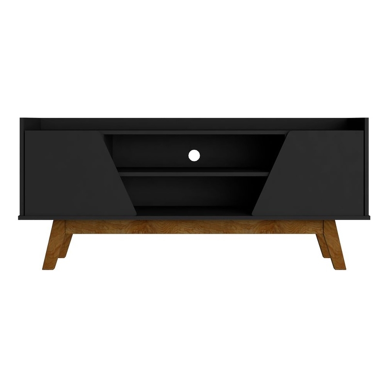 Manhattan Comfort Marcus 53.14 TV Stand from Engineered Wood in Matte Black