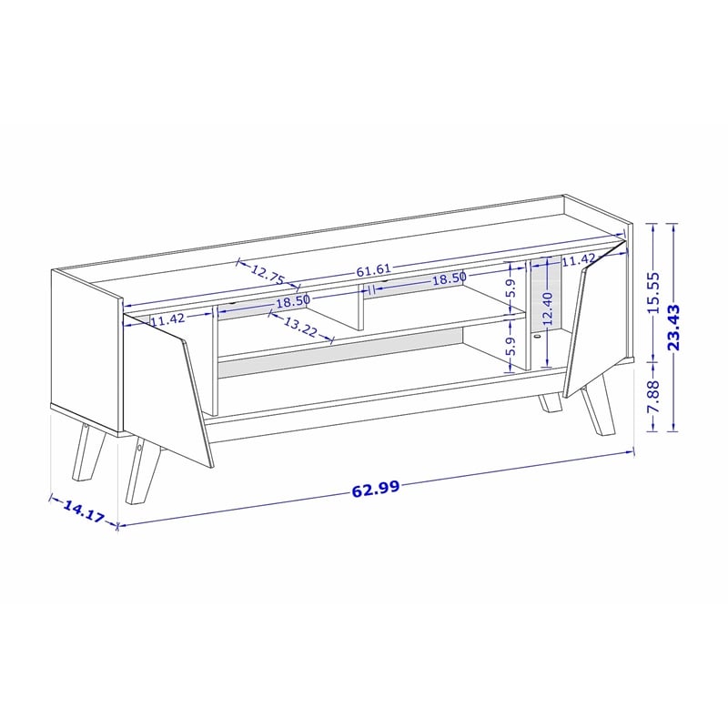 Manhattan Comfort Marcus 62.99 TV Stand from Engineered Wood in Gray and Nature