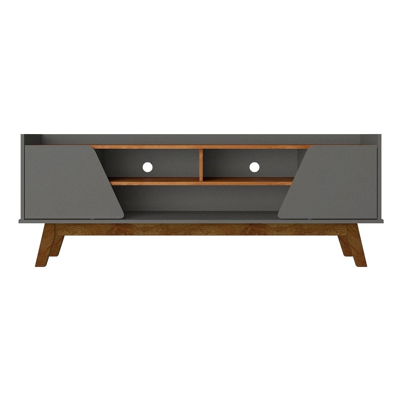 Manhattan Comfort Marcus 62.99 TV Stand from Engineered Wood in Gray and Nature