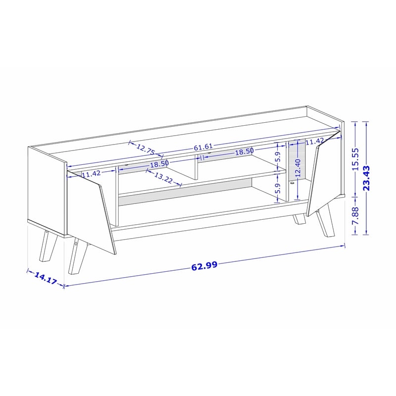 Manhattan Comfort Marcus 62.99 TV Stand from Engineered Wood in Rustic Brown